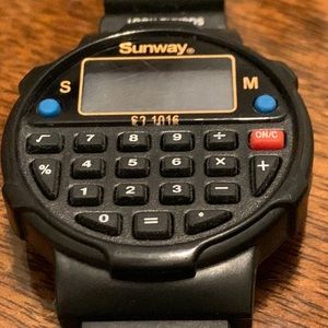 Sunway Calculator Digital Watch Luxury Dual Functions Calendar Clock Vintage